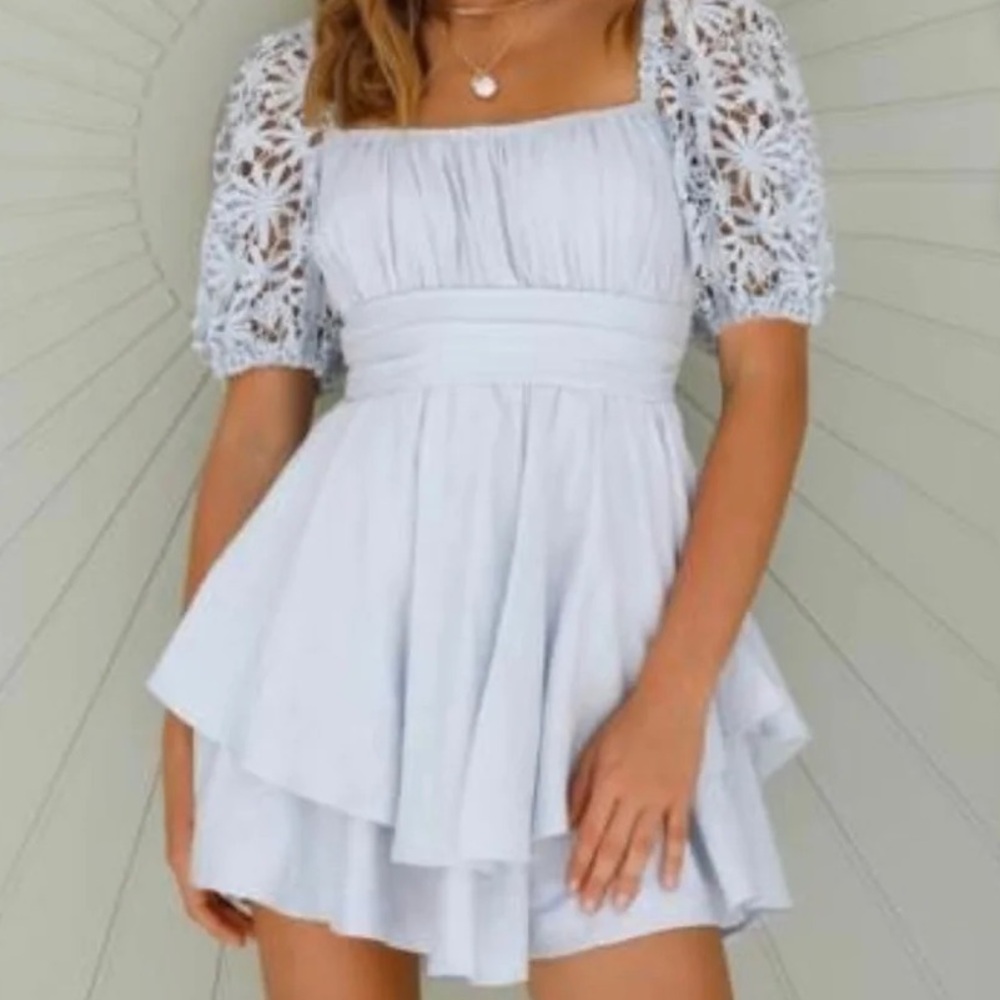 NWT My-Kim Hard to Get Mini Dress- Large Steel Blue